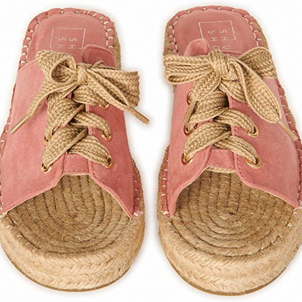 ShuShop "Boardwalk"  Lace Up Espadrille Color: Pink Suede
